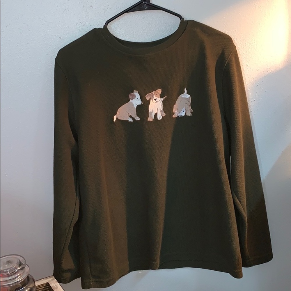 puppy dog thermal crew neck